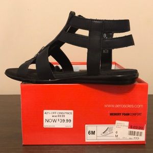 Aero soles Black Egyptian Sandal  Size 6